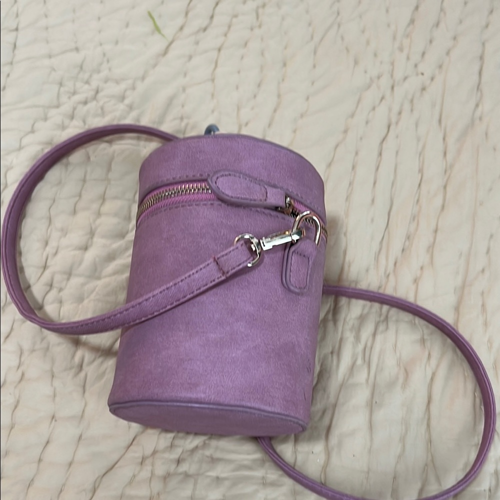 Elegant Purple Cylinder Crossbody Bag